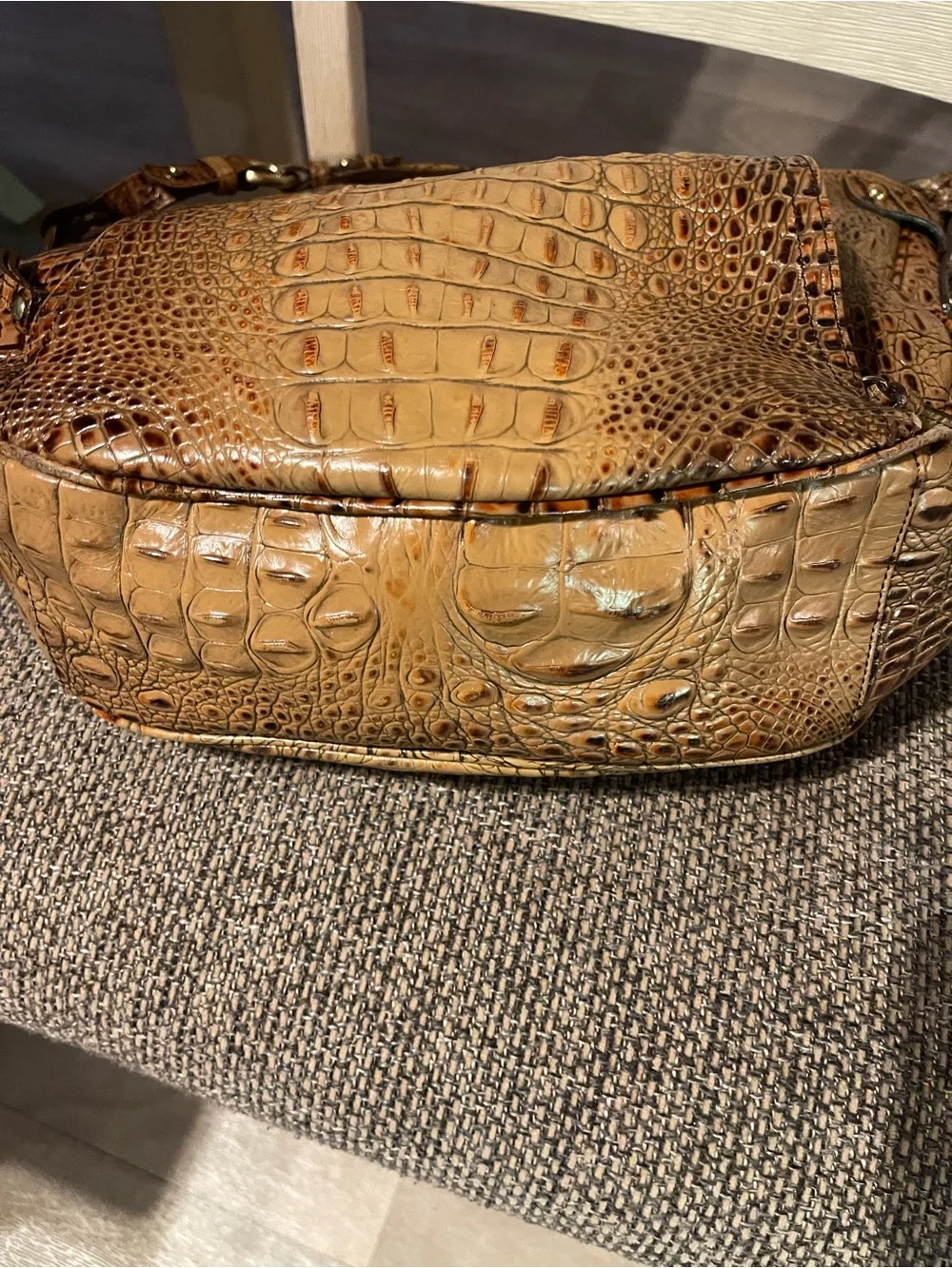 Women's Braham Croc-Embossed Hobo Bag in Brown